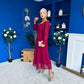 Eire Long Sleeve Midi Dress Wine