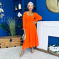 Eire Long Sleeve Midi Dress Amber
