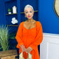 Eire Long Sleeve Midi Dress Amber