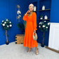 Eire Long Sleeve Midi Dress Amber