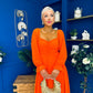 Eire Long Sleeve Midi Dress Amber