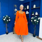 Eire Long Sleeve Midi Dress Amber