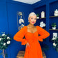 Eire Long Sleeve Midi Dress Amber