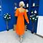 Eire Long Sleeve Midi Dress Amber