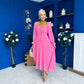 Eire Long Sleeve Midi Dress Pink