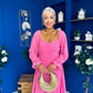 Eire Long Sleeve Midi Dress Pink