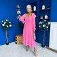 Eire Long Sleeve Midi Dress Pink