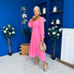 Eire Long Sleeve Midi Dress Pink