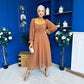 Eire Long Sleeve Midi Dress Caramel