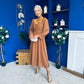 Eire Long Sleeve Midi Dress Caramel