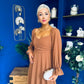 Eire Long Sleeve Midi Dress Caramel