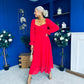 Eire Long Sleeve Midi Dress Red
