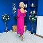 Eire Long Sleeve Midi Dress Berry