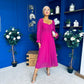 Eire Long Sleeve Midi Dress Berry