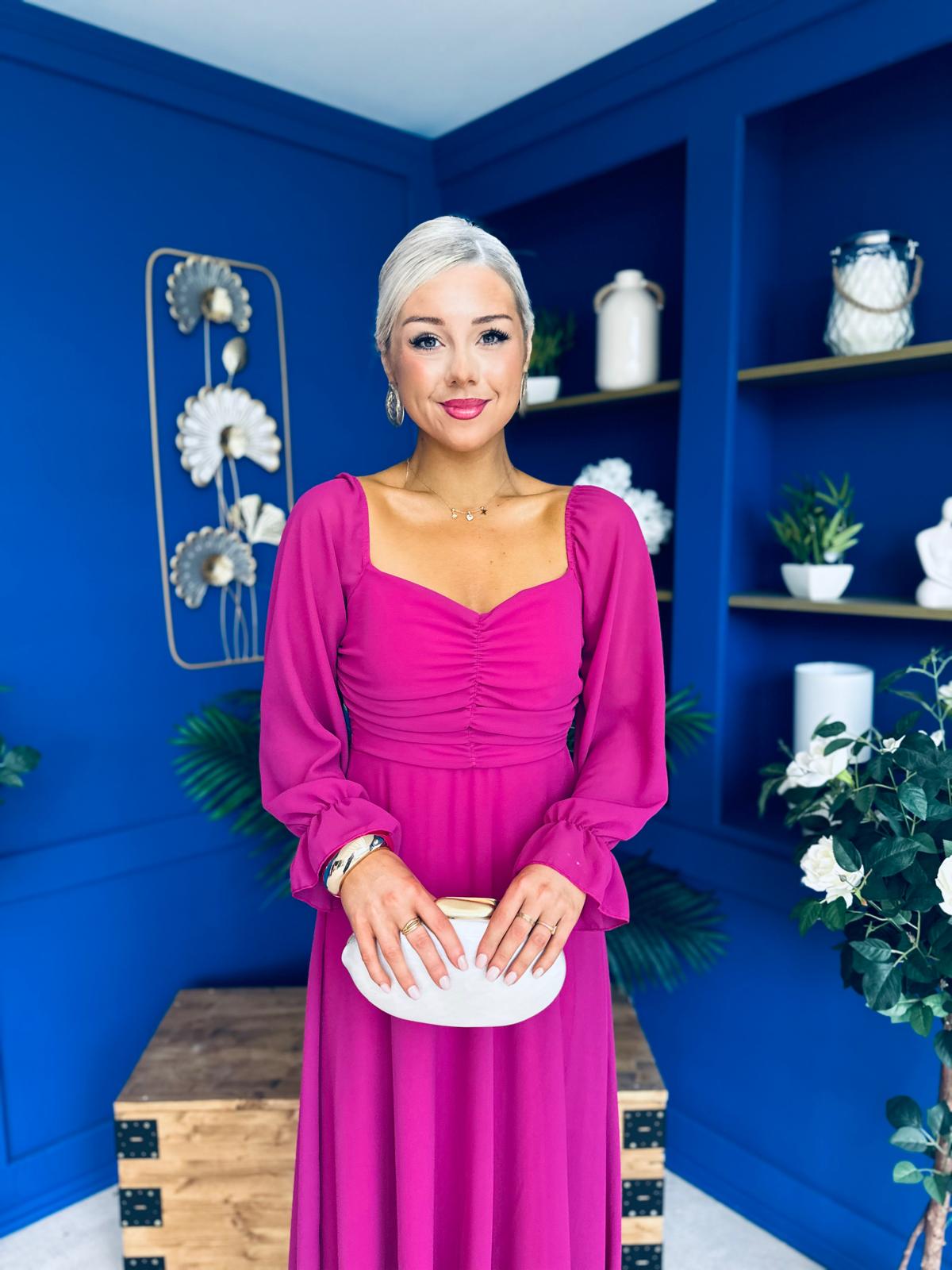 Eire Long Sleeve Midi Dress Berry