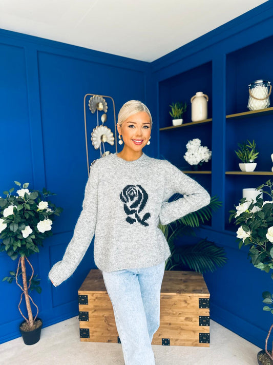Rosie Chunky Knit Jumper Grey