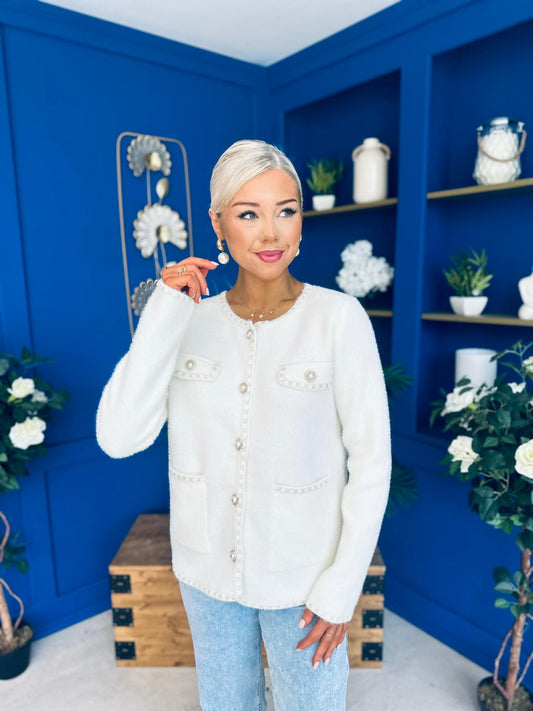 Miriam Detailed Cardi Cream Pre Order 18 Sept