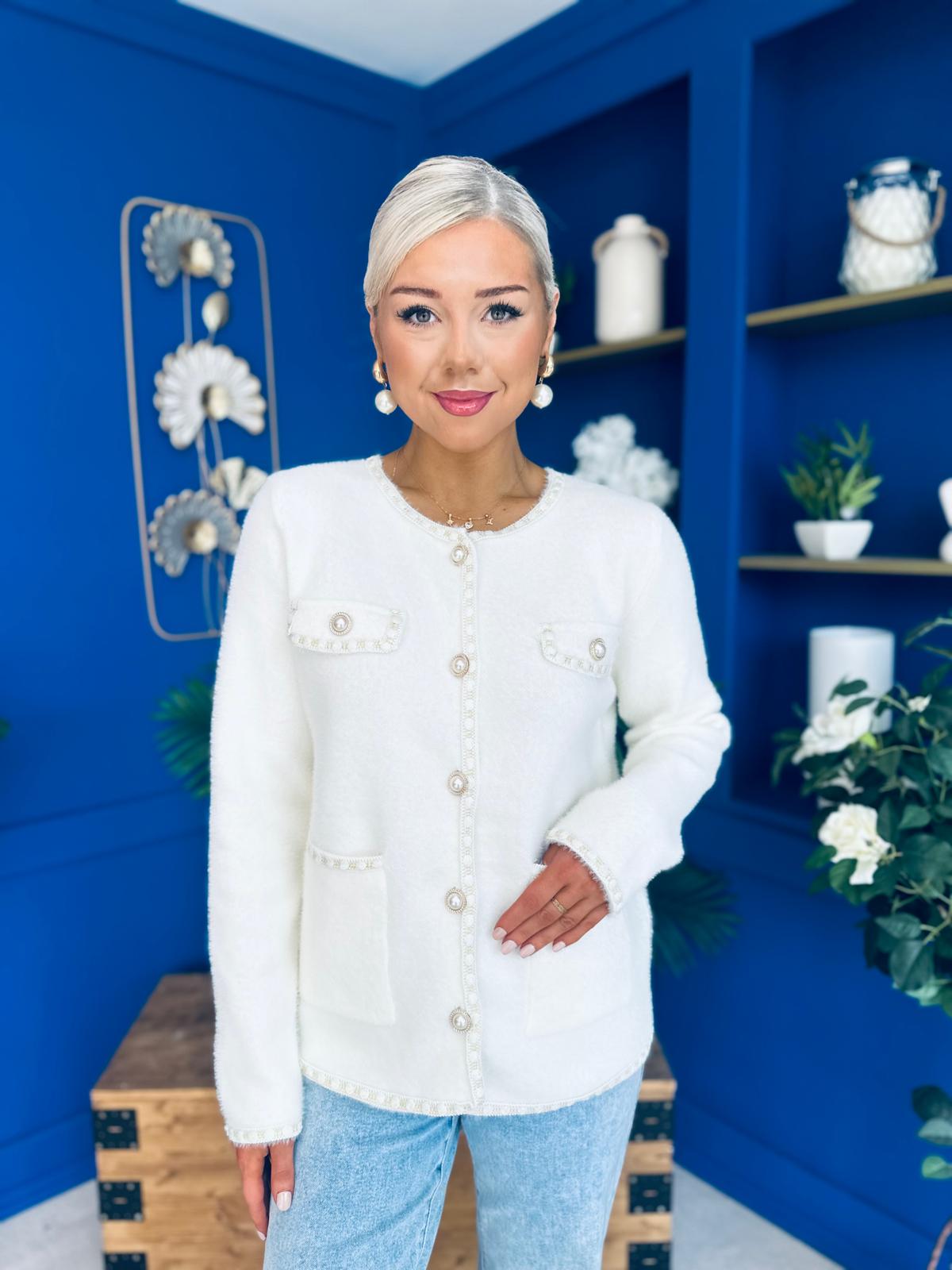 Miriam Detailed Cardi Cream Pre Order 18 Sept