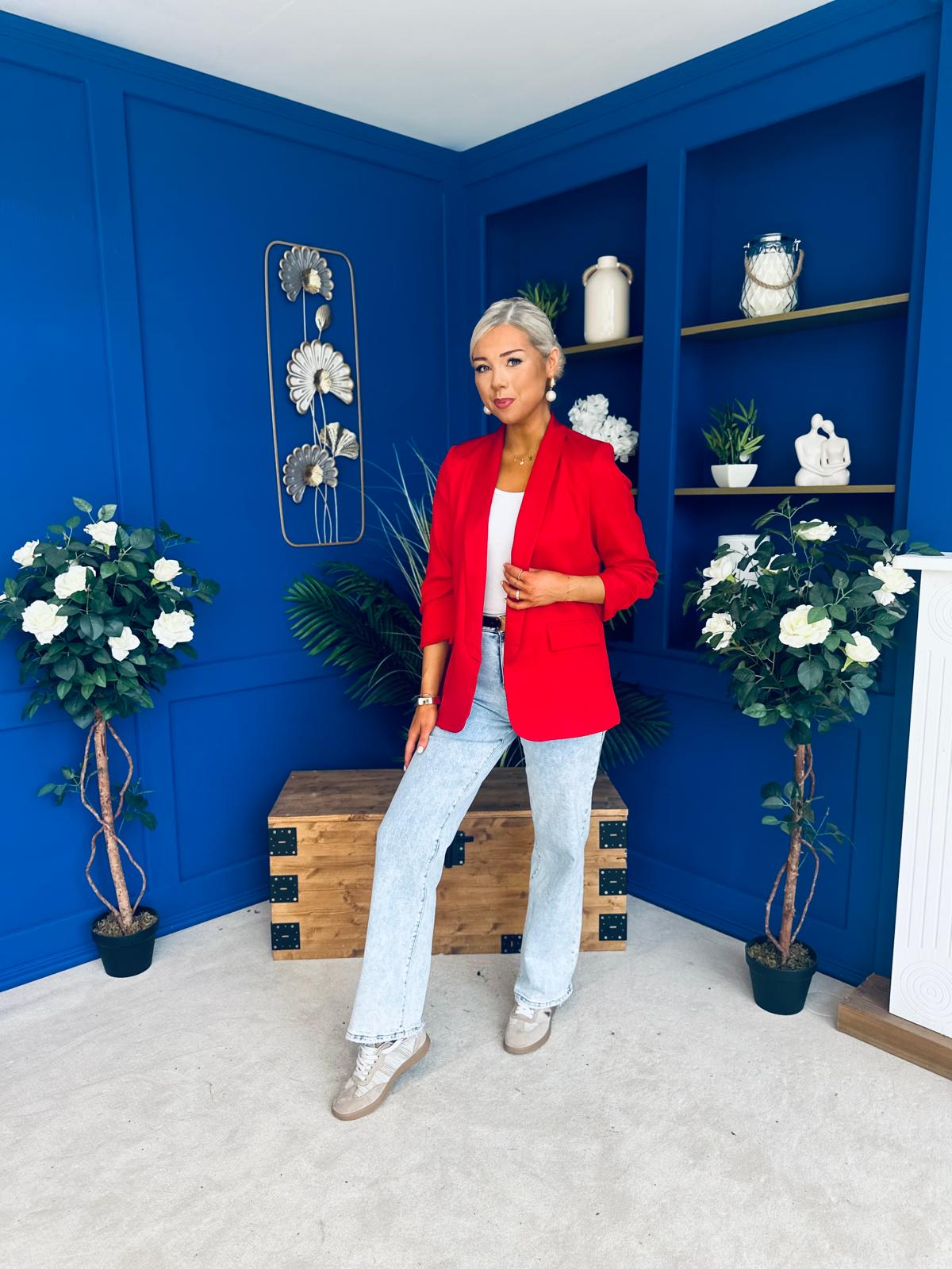 Lydia Detailed Blazer Red