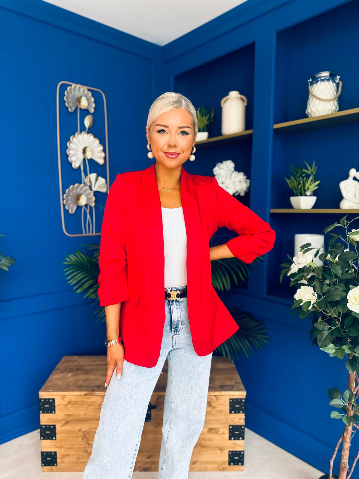 Lydia Detailed Blazer Red