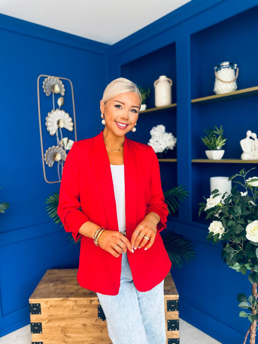 Lydia Detailed Blazer Red