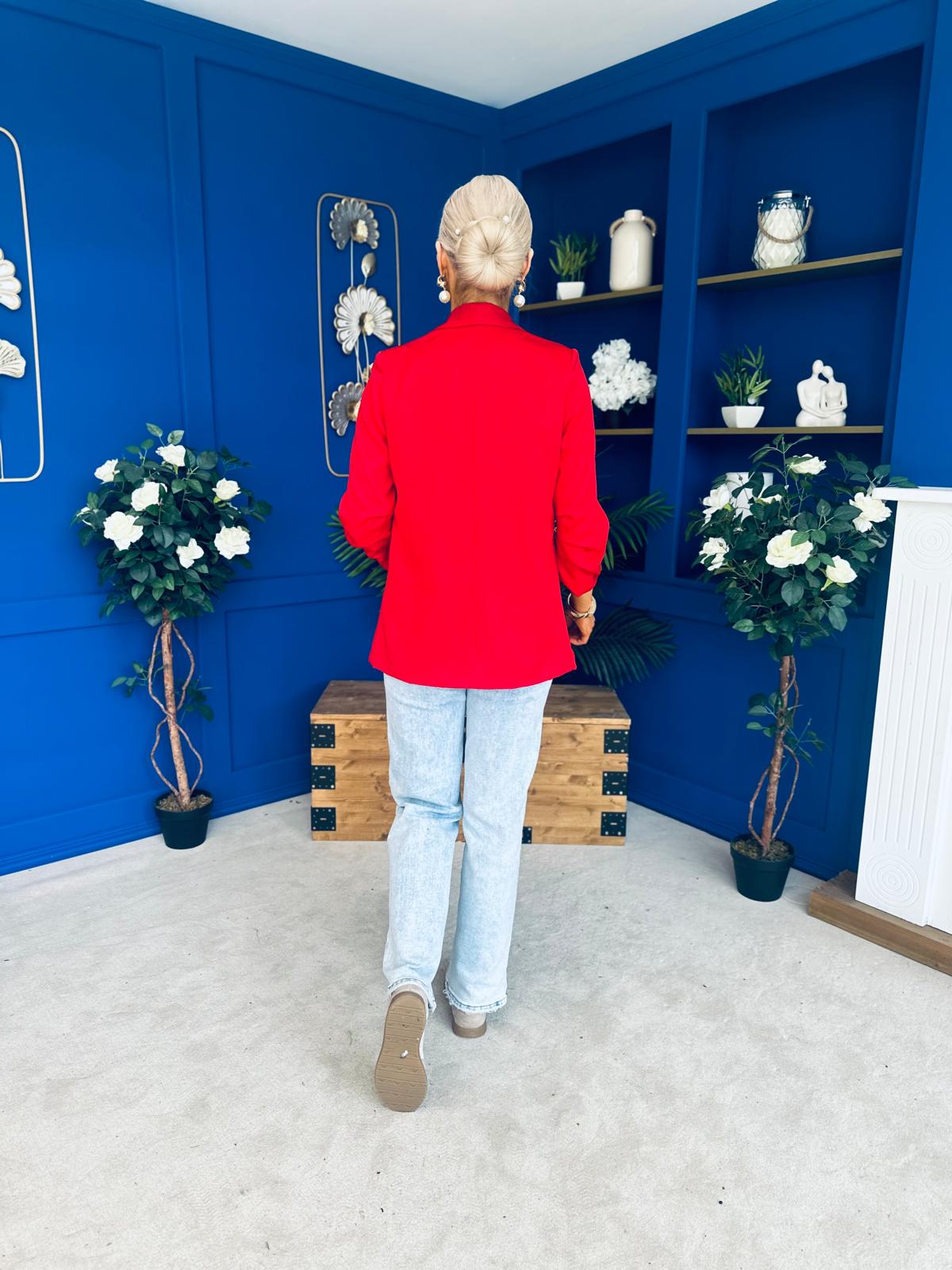 Lydia Detailed Blazer Red