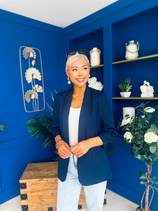 Lydia Detailed Blazer Navy