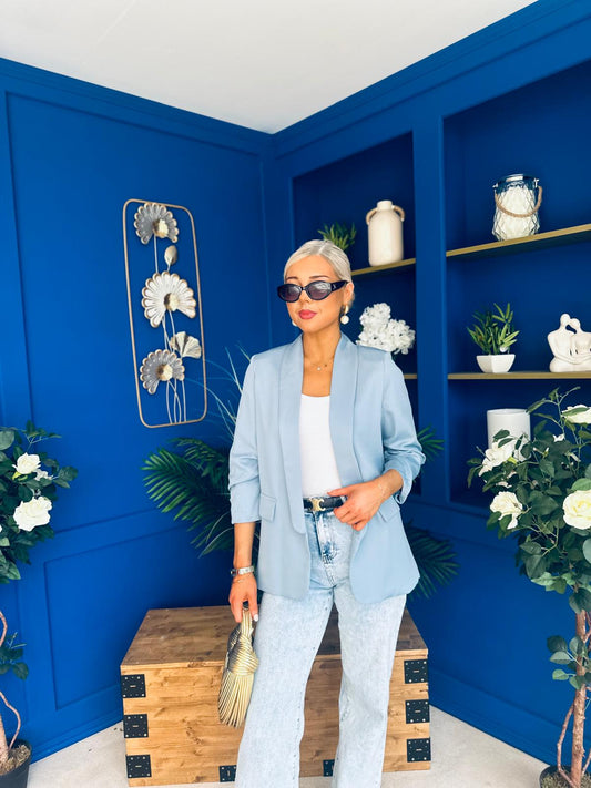 Lydia Detailed Blazer Duck Egg