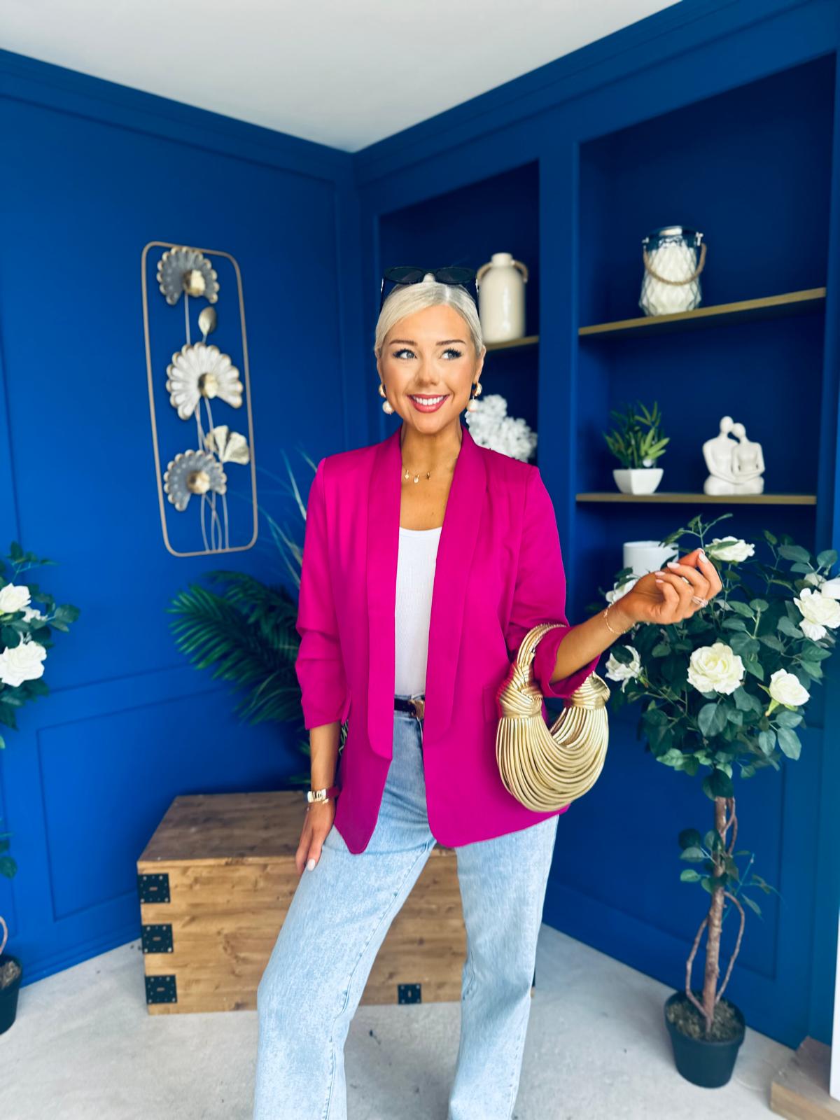 Lydia Detailed Blazer Fuchsia