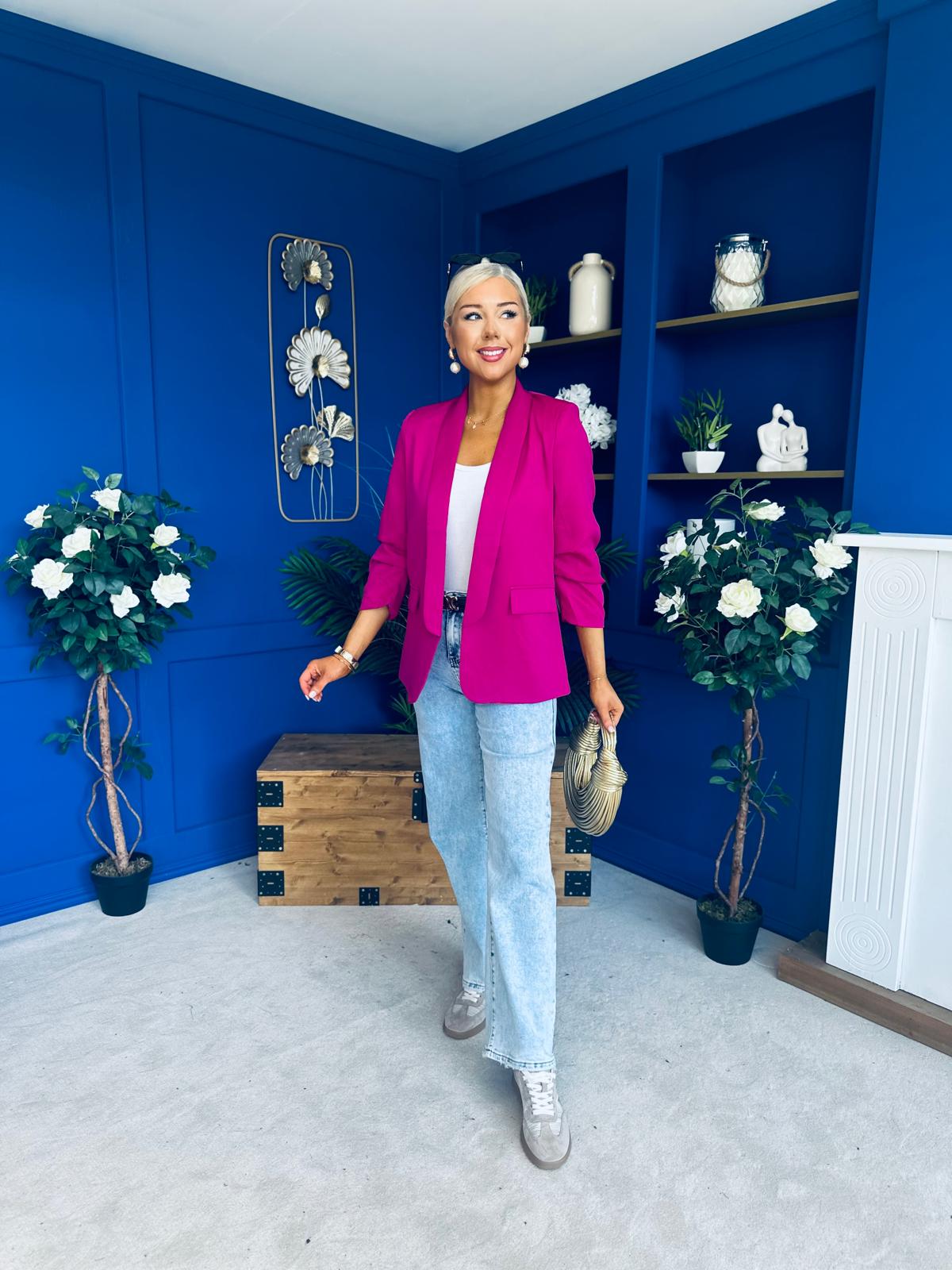 Lydia Detailed Blazer Fuchsia