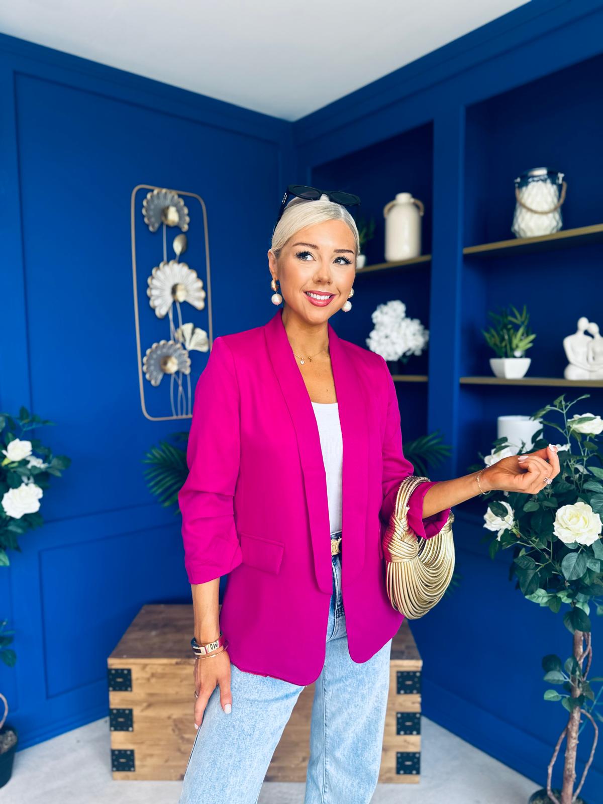 Lydia Detailed Blazer Fuchsia