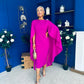 Megan Cape Detail Occasion Dress Orchid