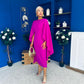 Megan Cape Detail Occasion Dress Orchid