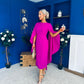 Megan Cape Detail Occasion Dress Orchid