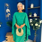 Megan Cape Detail Occasion Dress Emerald