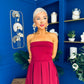 Danni Strapless Bandeau Midi Dress Wine