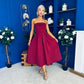 Danni Strapless Bandeau Midi Dress Wine