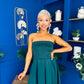 Danni Strapless Bandeau Midi Dress Forest