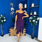 Kamilla Asym Off Shoulder Midi Dress Plum