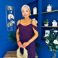 Kamilla Asym Off Shoulder Midi Dress Plum