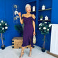 Kamilla Asym Off Shoulder Midi Dress Plum
