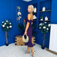 Kamilla Asym Off Shoulder Midi Dress Plum