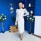Naomi Puff Sleeve Lace Occasion Dress White