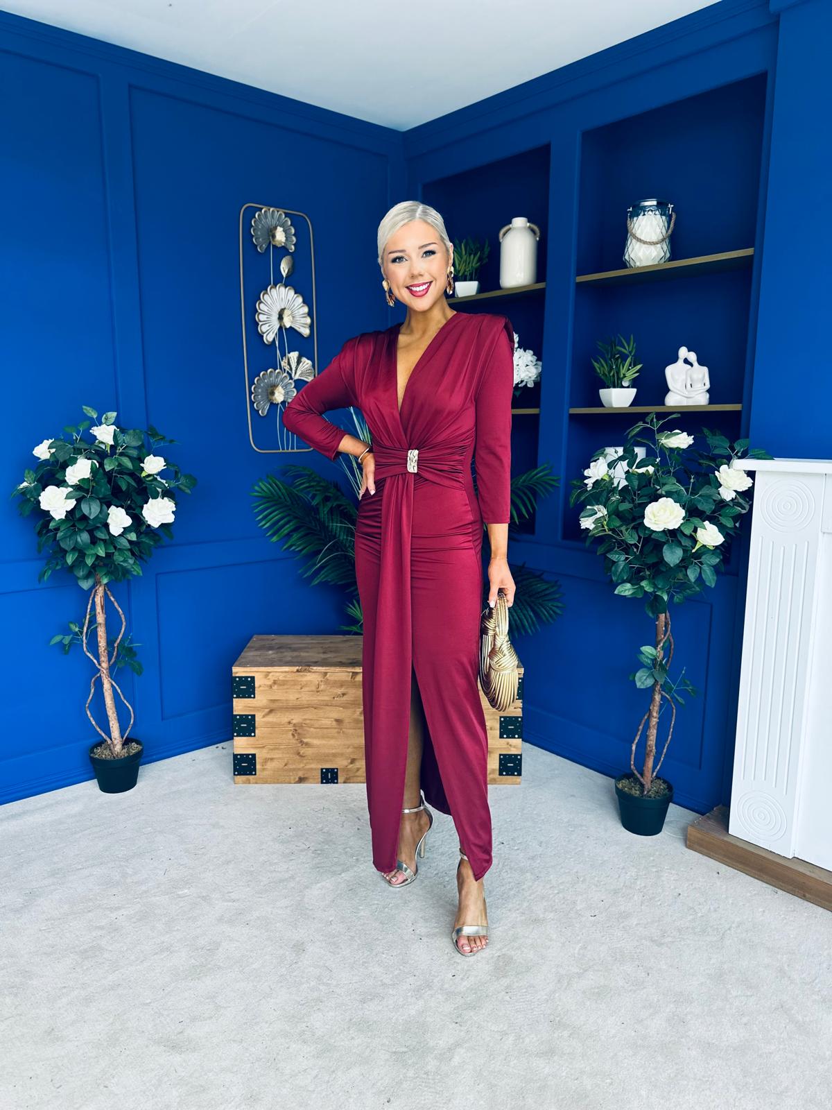 Yvonne Occasion Maxi Dress Burgundy