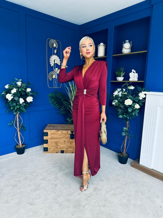 Yvonne Occasion Maxi Dress Burgundy