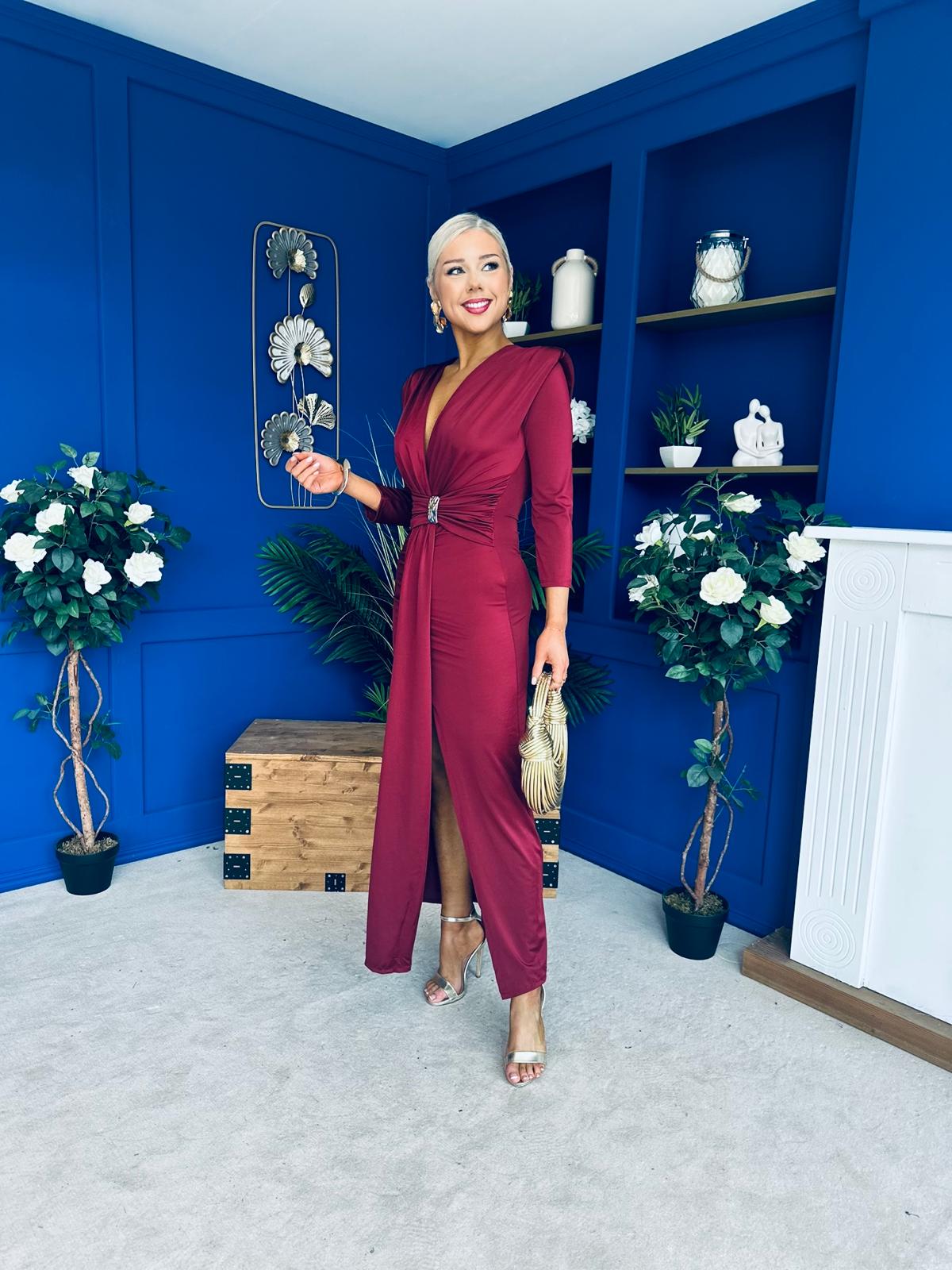 Yvonne Occasion Maxi Dress Burgundy