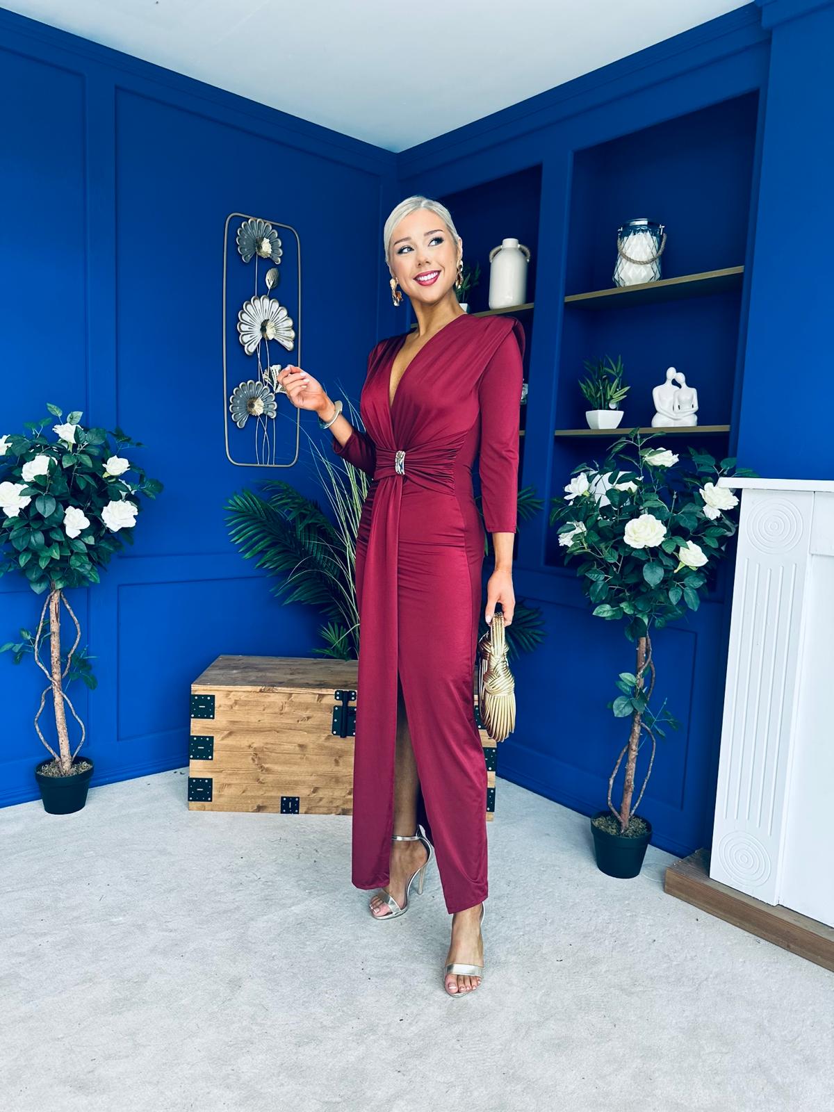 Yvonne Occasion Maxi Dress Burgundy