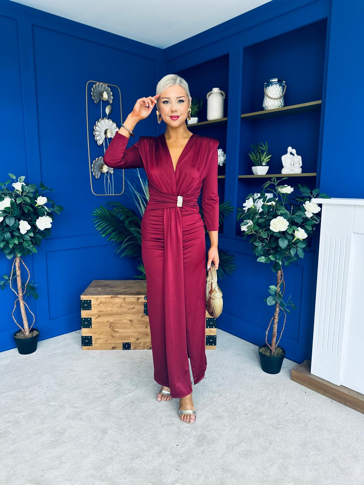 Yvonne Occasion Maxi Dress Burgundy