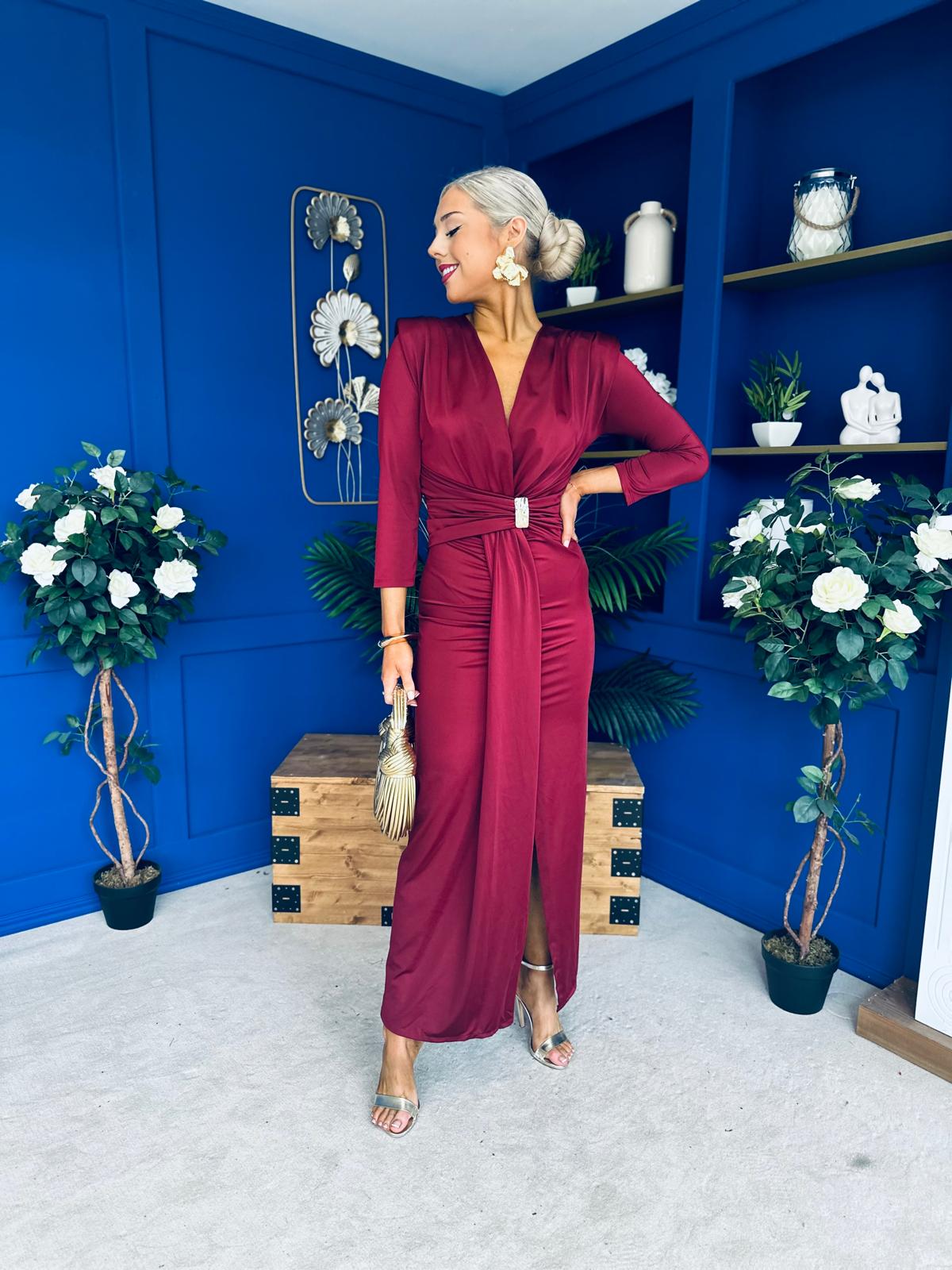Yvonne Occasion Maxi Dress Burgundy