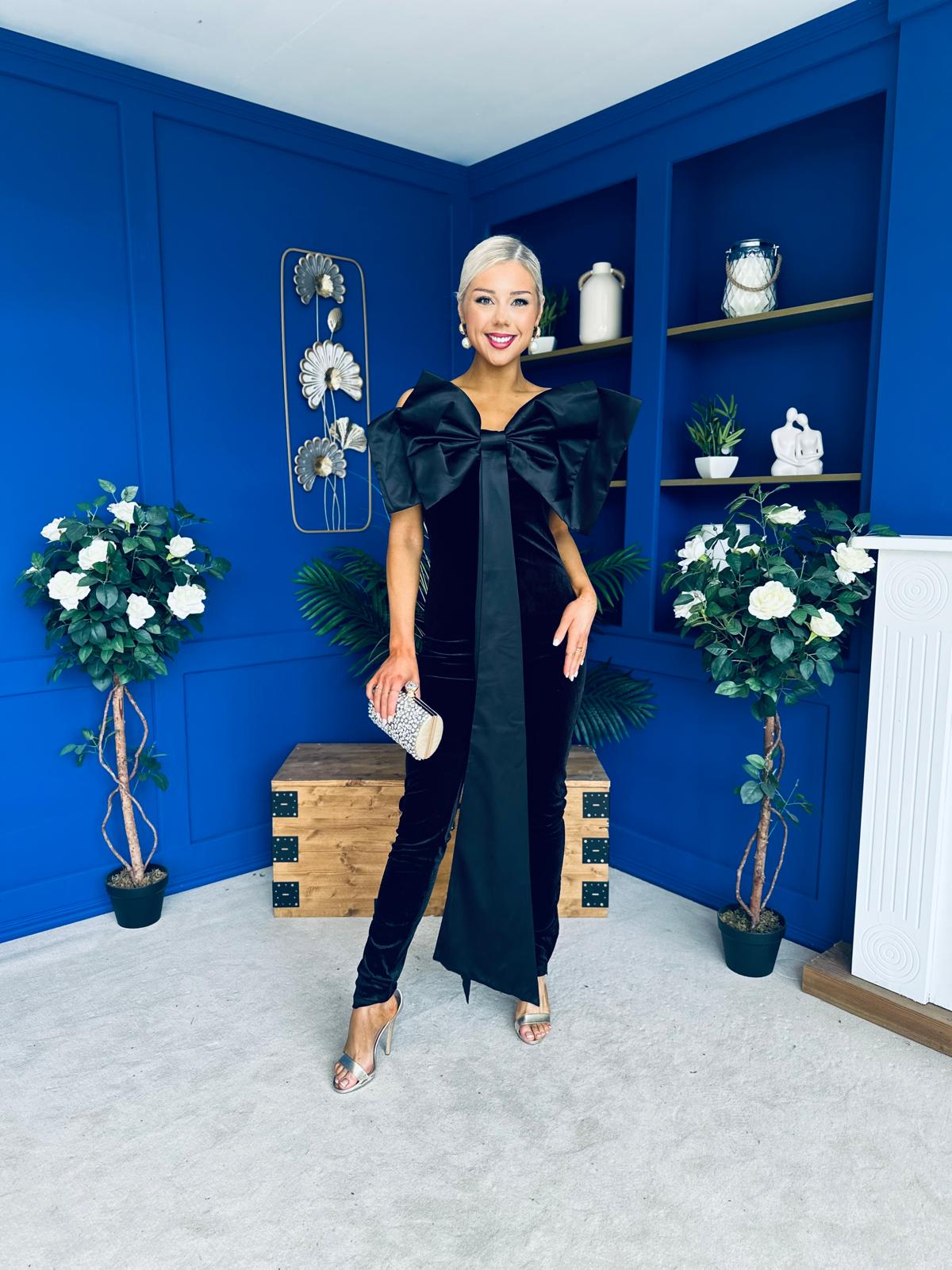 Tabitha Bow Detail Occasion Jumpsuit Black